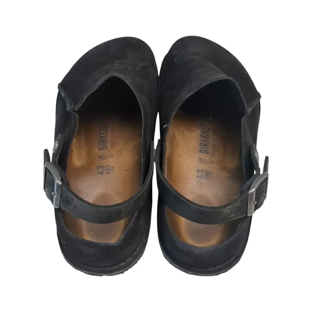 Birkenstock Lutry Premium Suede Black Men's Clog Sandals EU 43/US 10 Regular